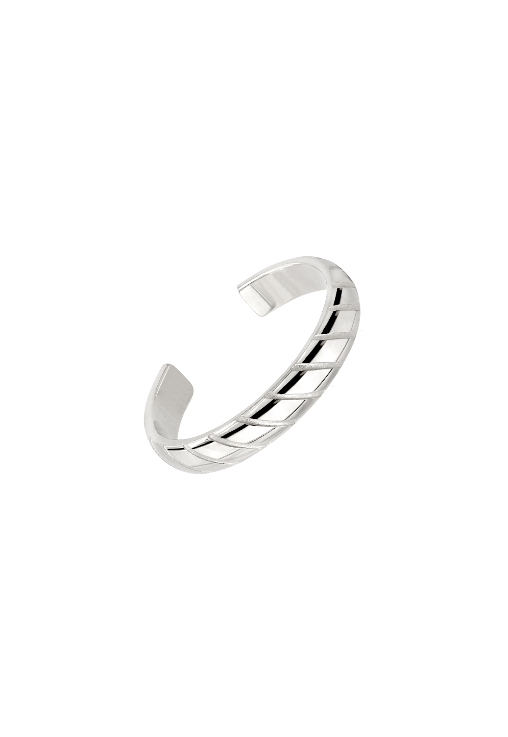 Zehenring gestreift silber | Edelstahl