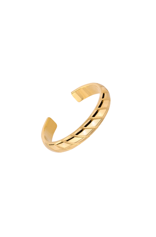 Zehenring gestreift 14k gold | Edelstahl