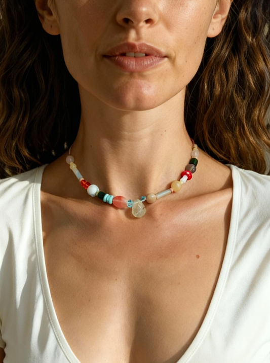 Edelstein-Kette „Wild Harmony“ Natursteine & Glas