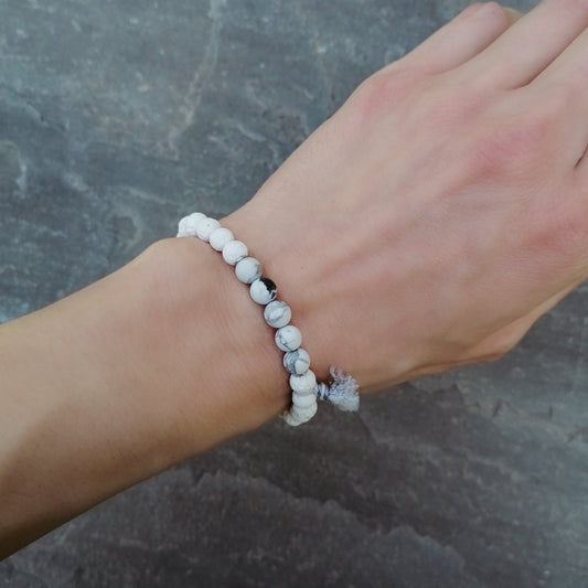 pia norden Armband Lava & Magnesit | weiß grau