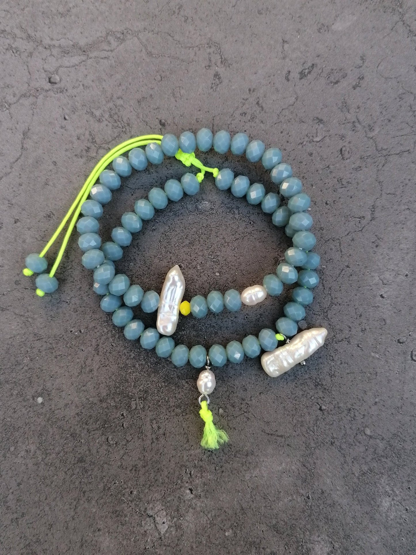 Set Perlenarmband petrol neongelb pia norden