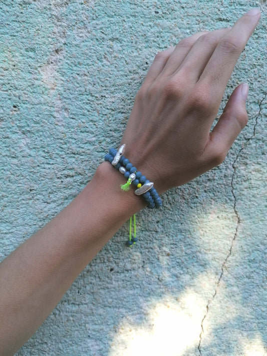 Set Perlenarmband petrol neongelb pia norden