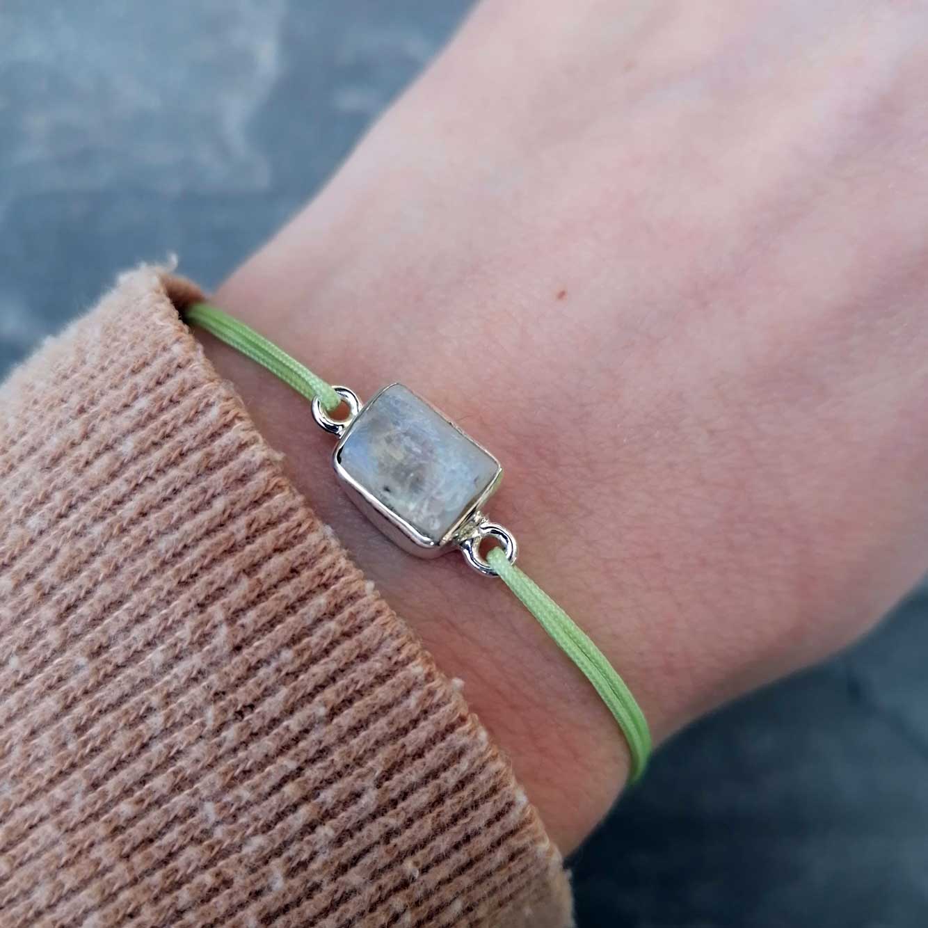 Mondstein Armband silber | grün blau braun | Edelstein Schmuck
