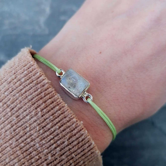 Mondstein Armband silber | grün blau braun | Edelstein Schmuck