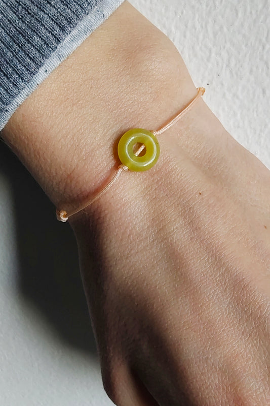 Zartes Serpentin Armband gelbgrün & apricot