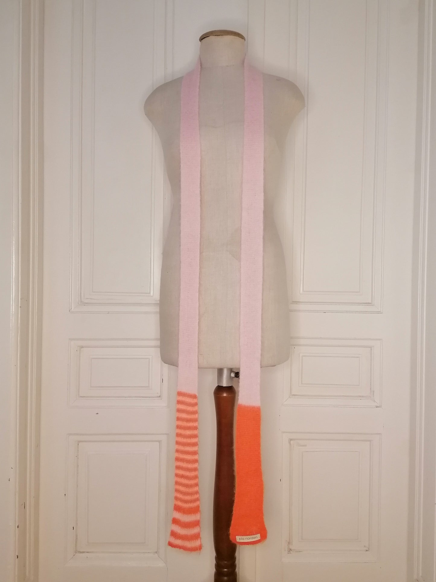 Schmaler Schal rosa orange | Mohair