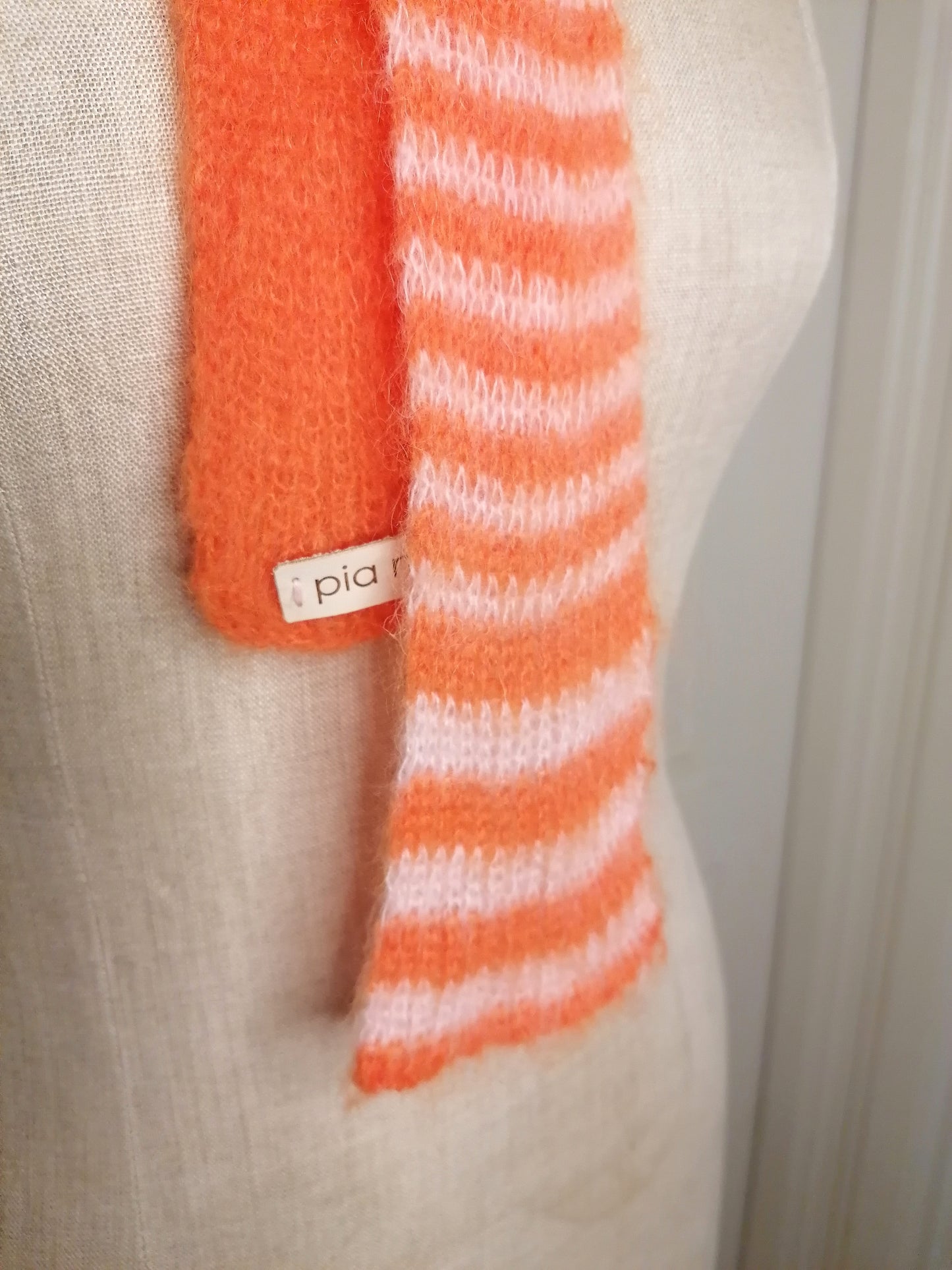 Schmaler Schal rosa orange | Mohair