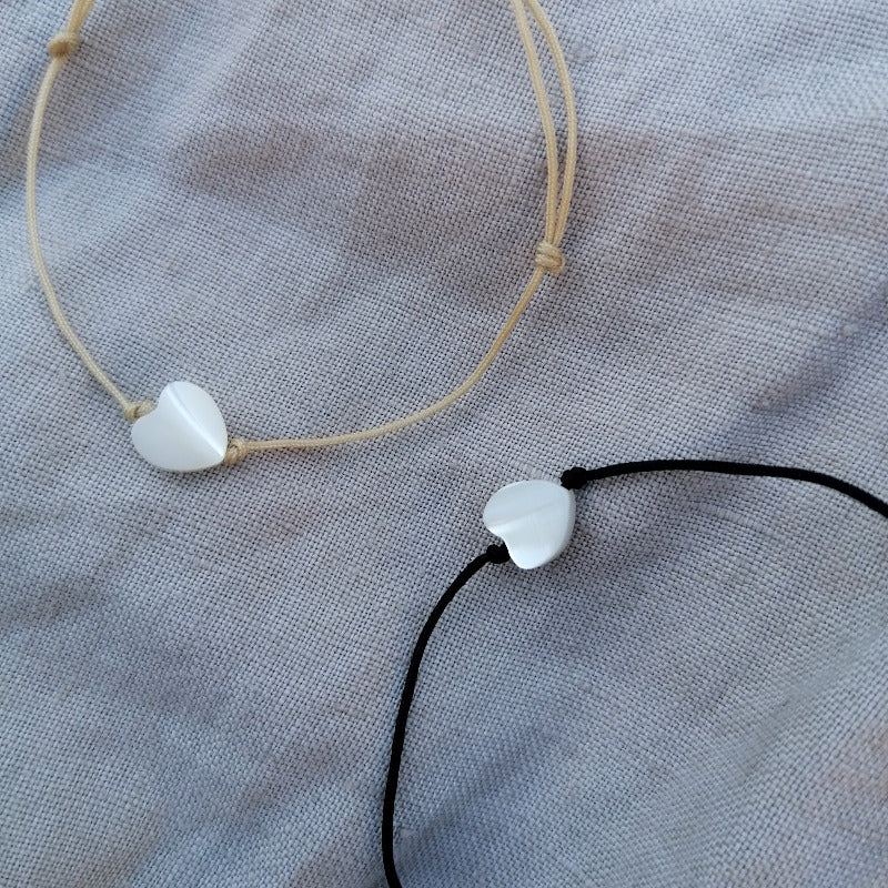 Weißes Perlmutt Herz Armbänder