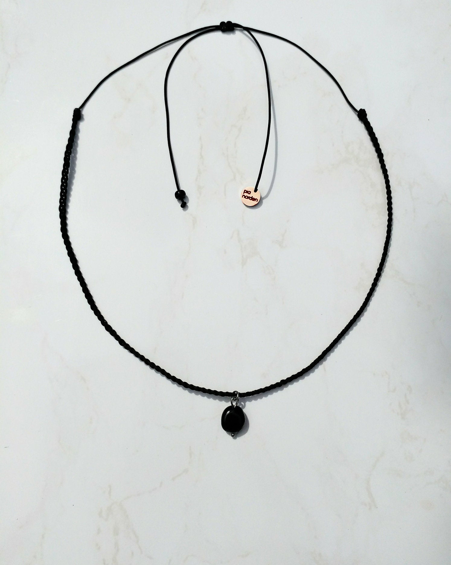 Schwarzer Turmalin Choker Halsband | Halskette geflochten