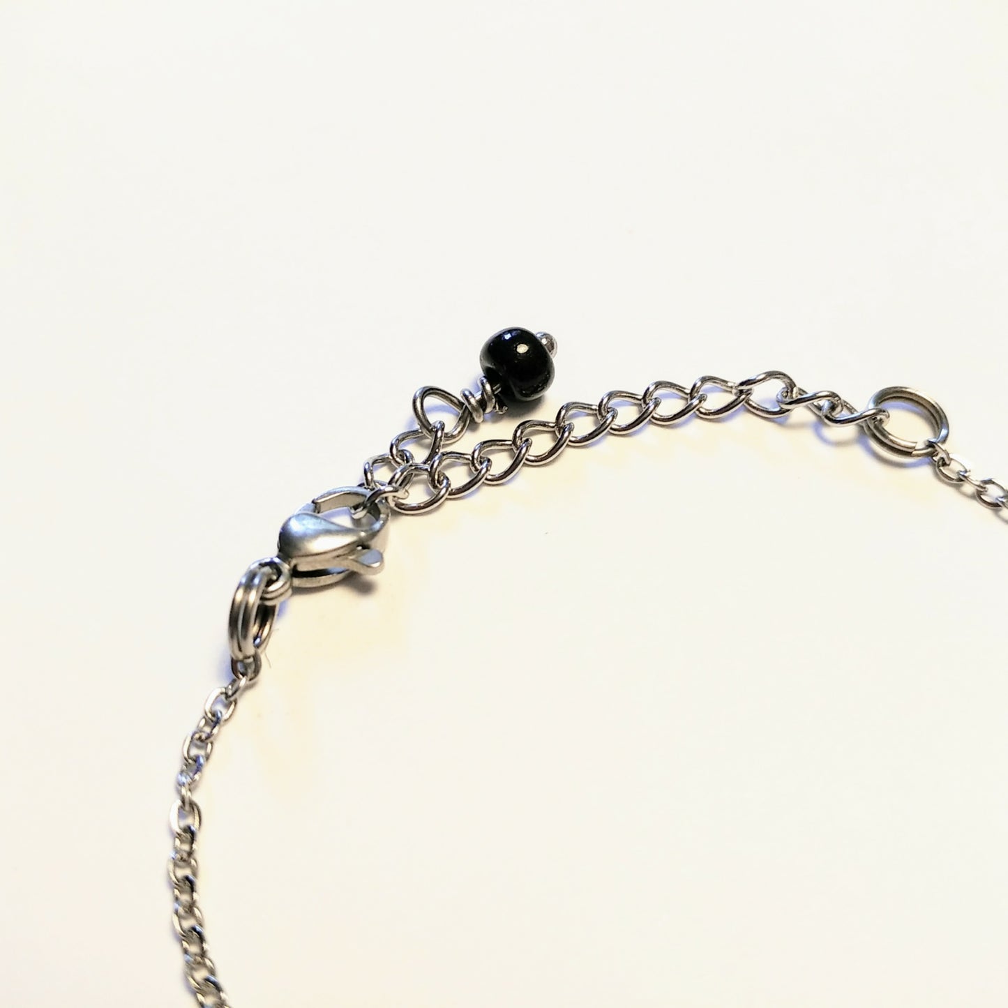 Schwarzer Turmalin & silber Armband schlicht schwarz | Edelstahl Schmuck
