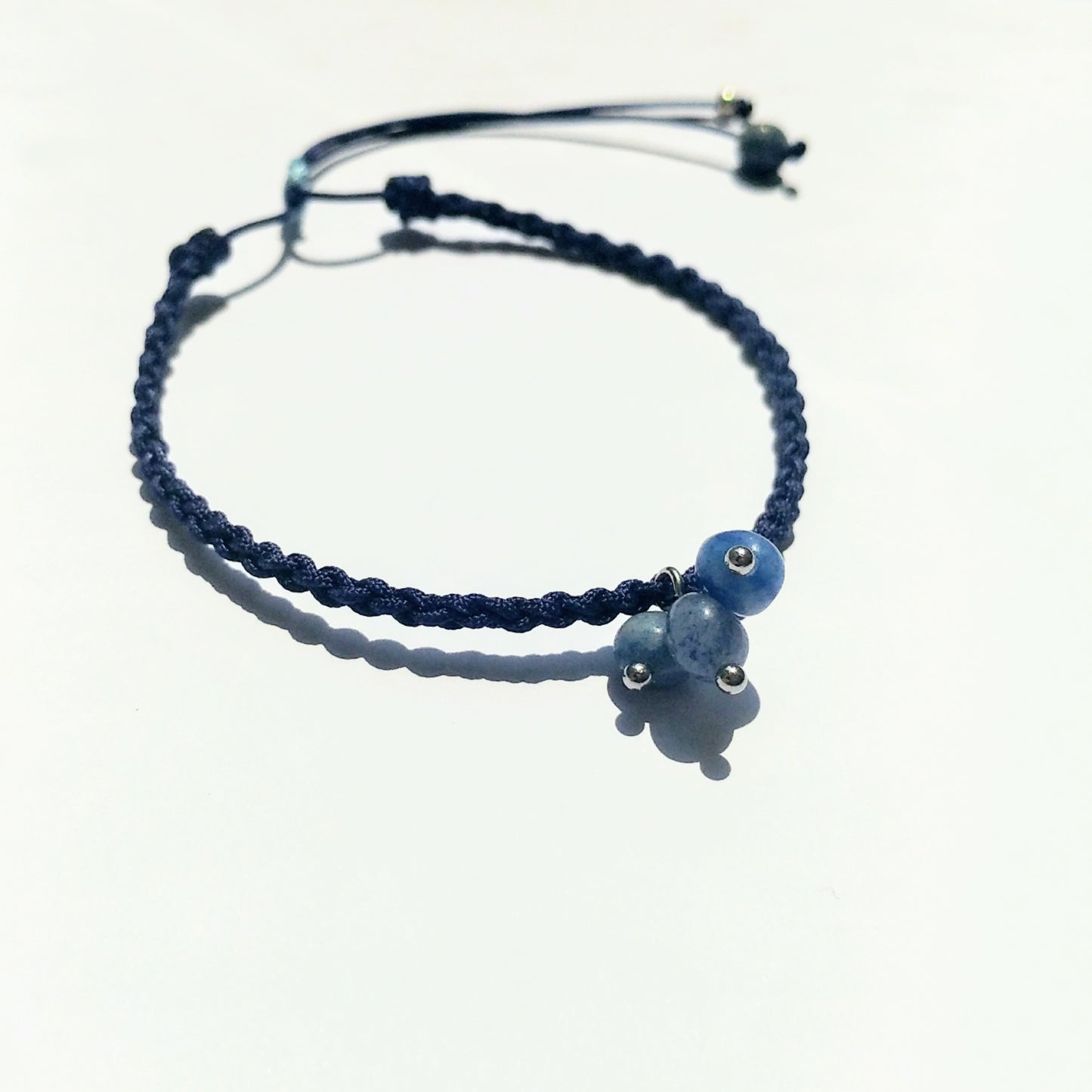 Blue gemstone bracelet braided - Dumortierite