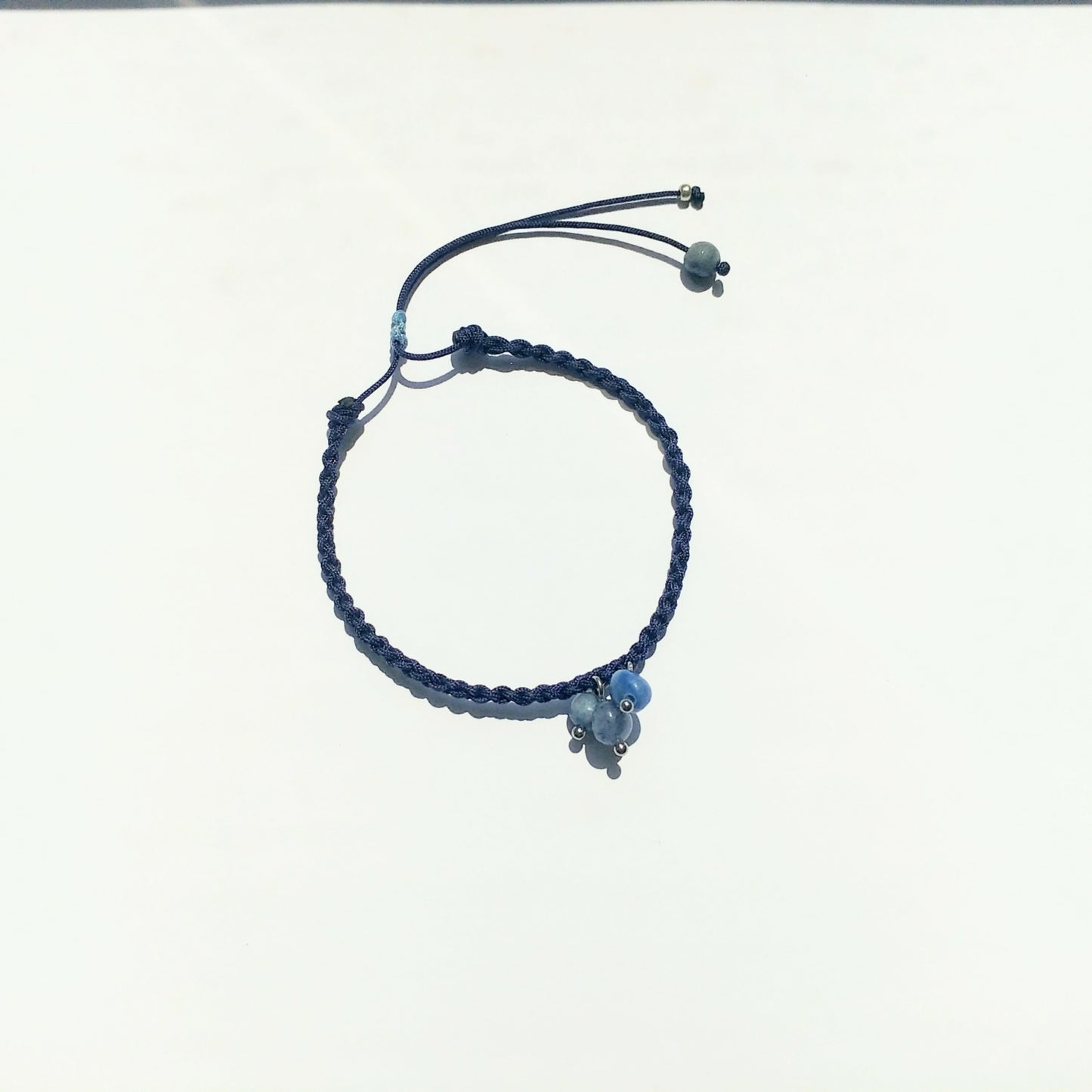 Blue gemstone bracelet braided - Dumortierite