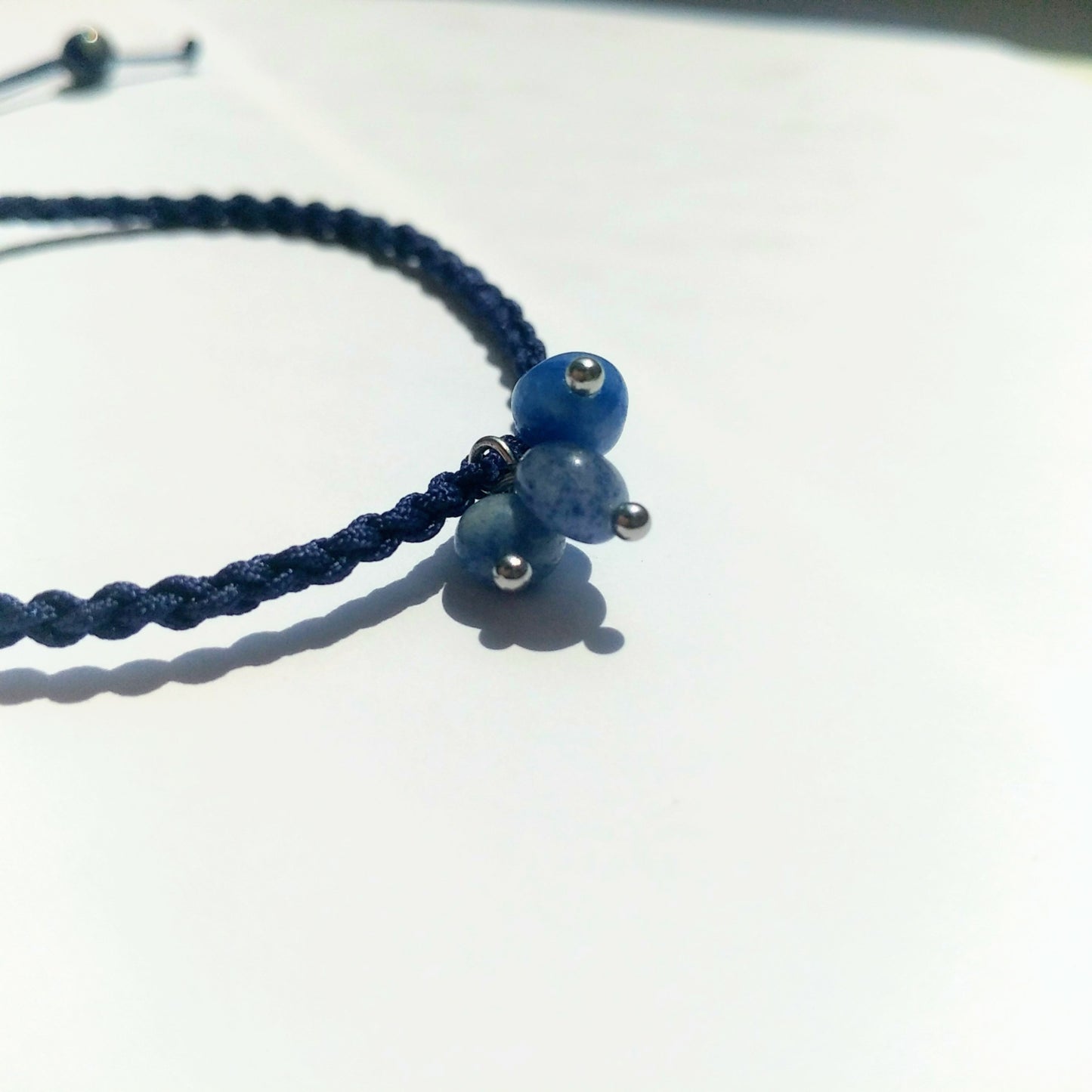 Blue gemstone bracelet braided - Dumortierite