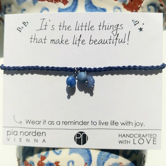 Blue gemstone bracelet braided - Dumortierite