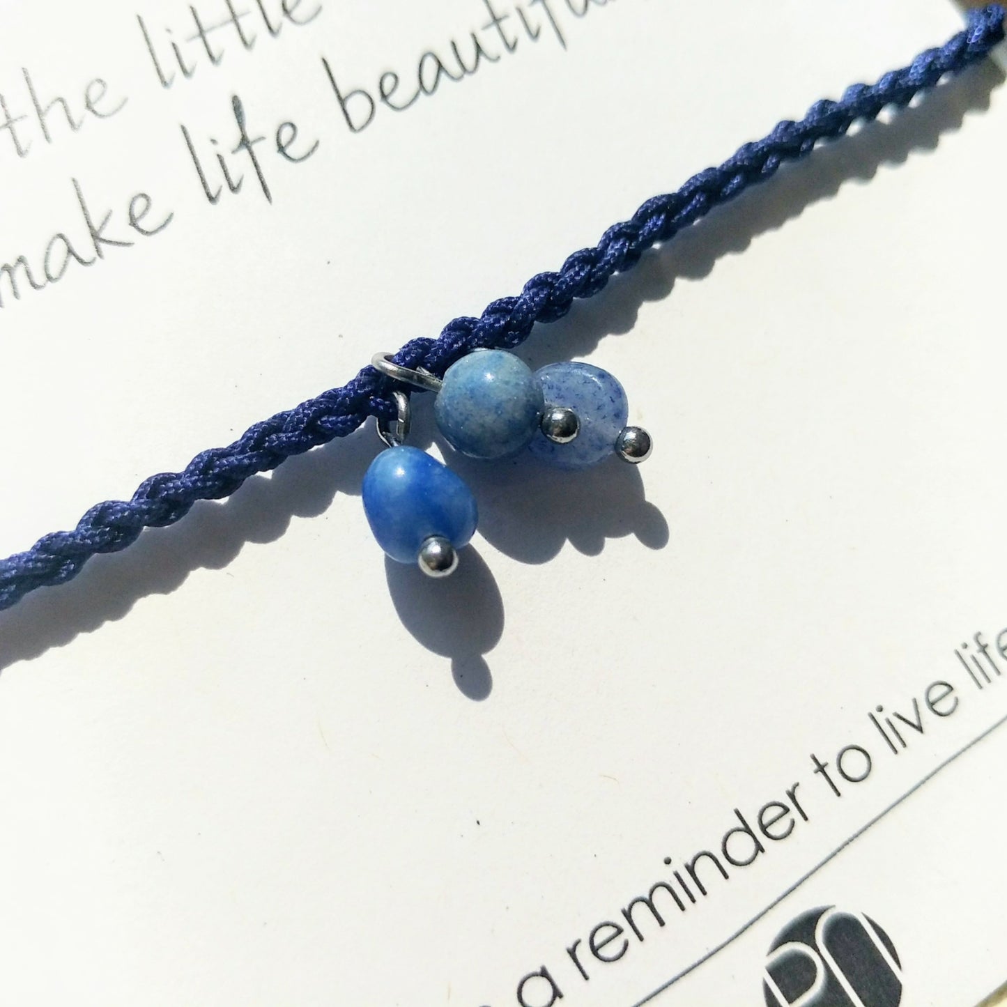 Blaues Edelstein Armband geflochten - Dumortierit