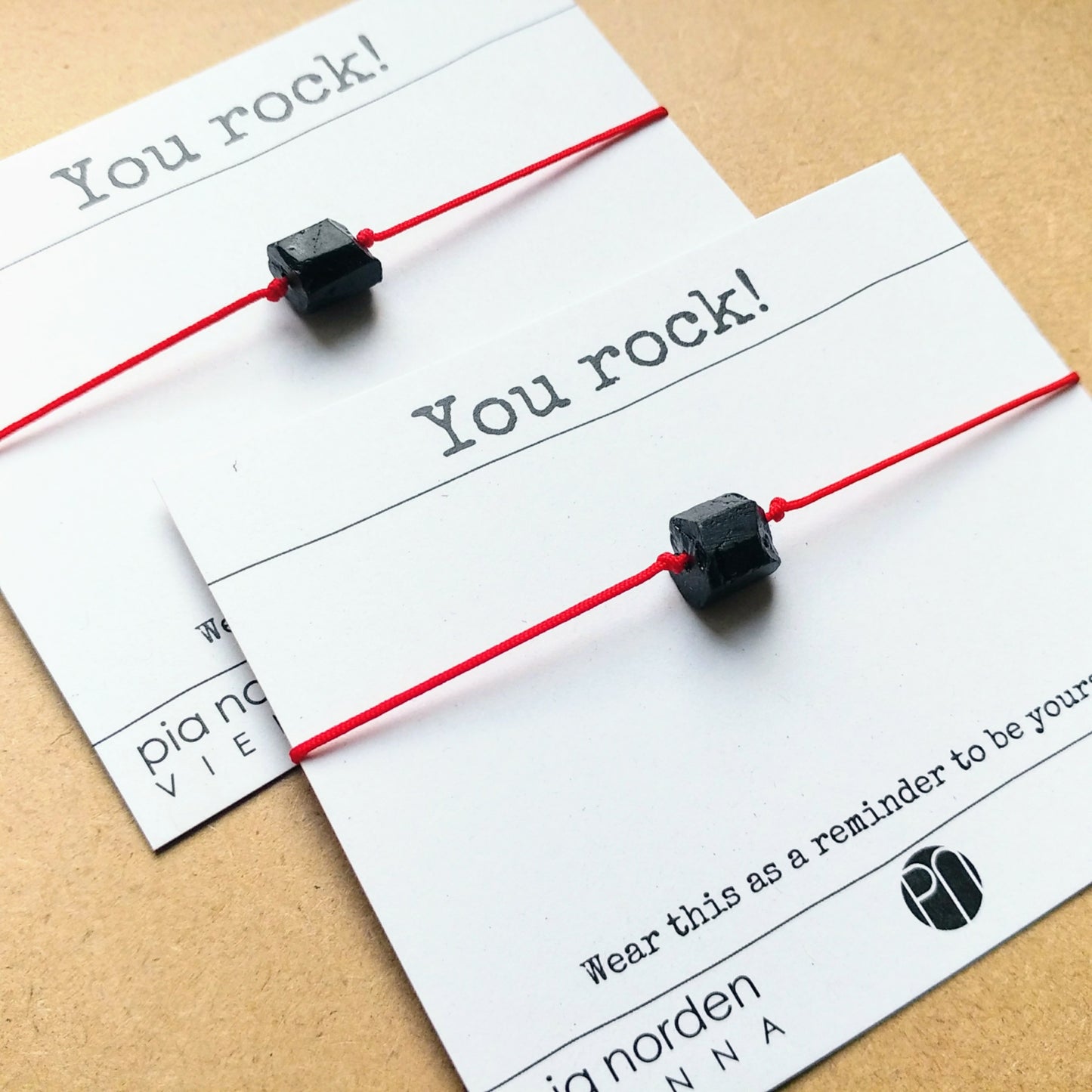 Black tourmaline bracelets with red cord