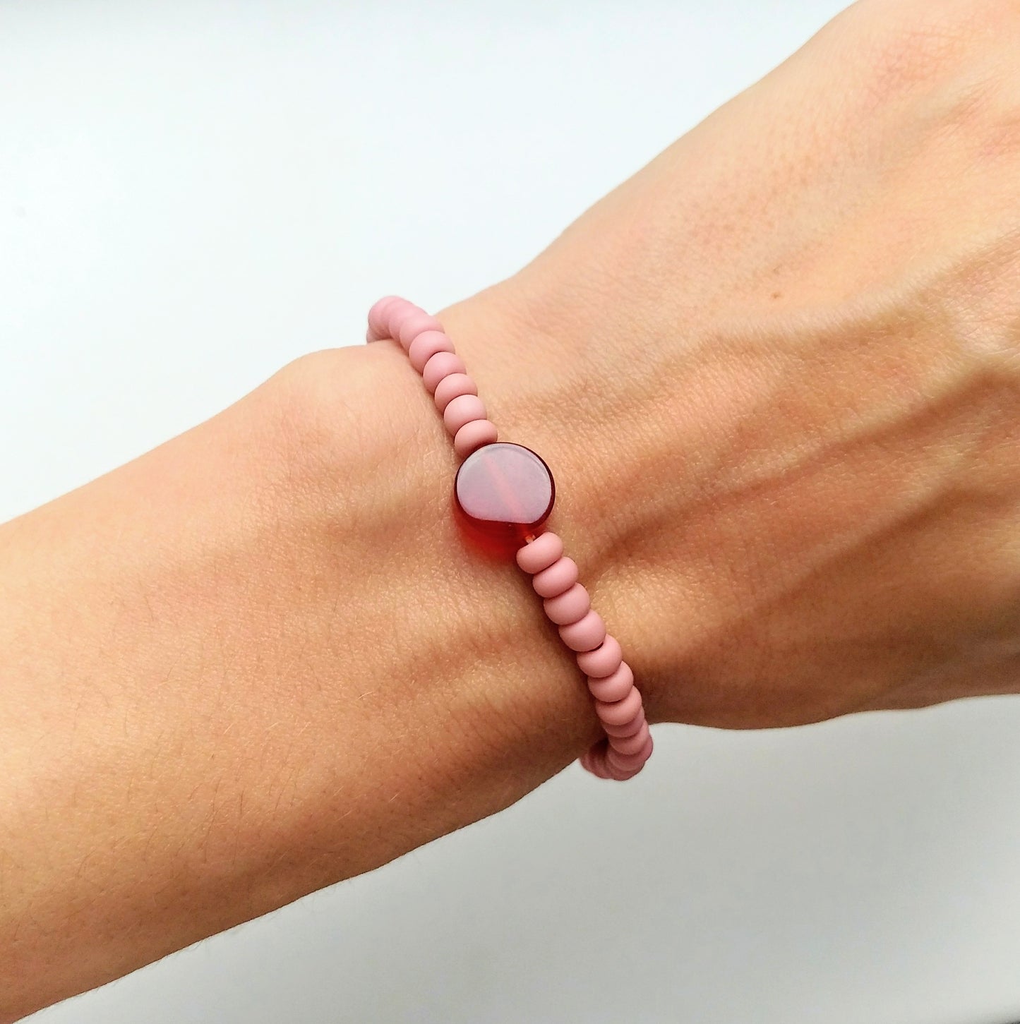 Carnelian bracelet red & pastel pink | pia north