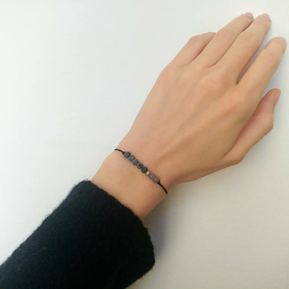 Zierliches Diffuser Armband | Lava & Achat | schwarz
