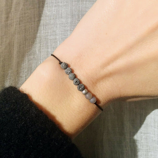 Diffuser Armband mit Lava und Achat für einen gestärkten Selbstwert und Mut