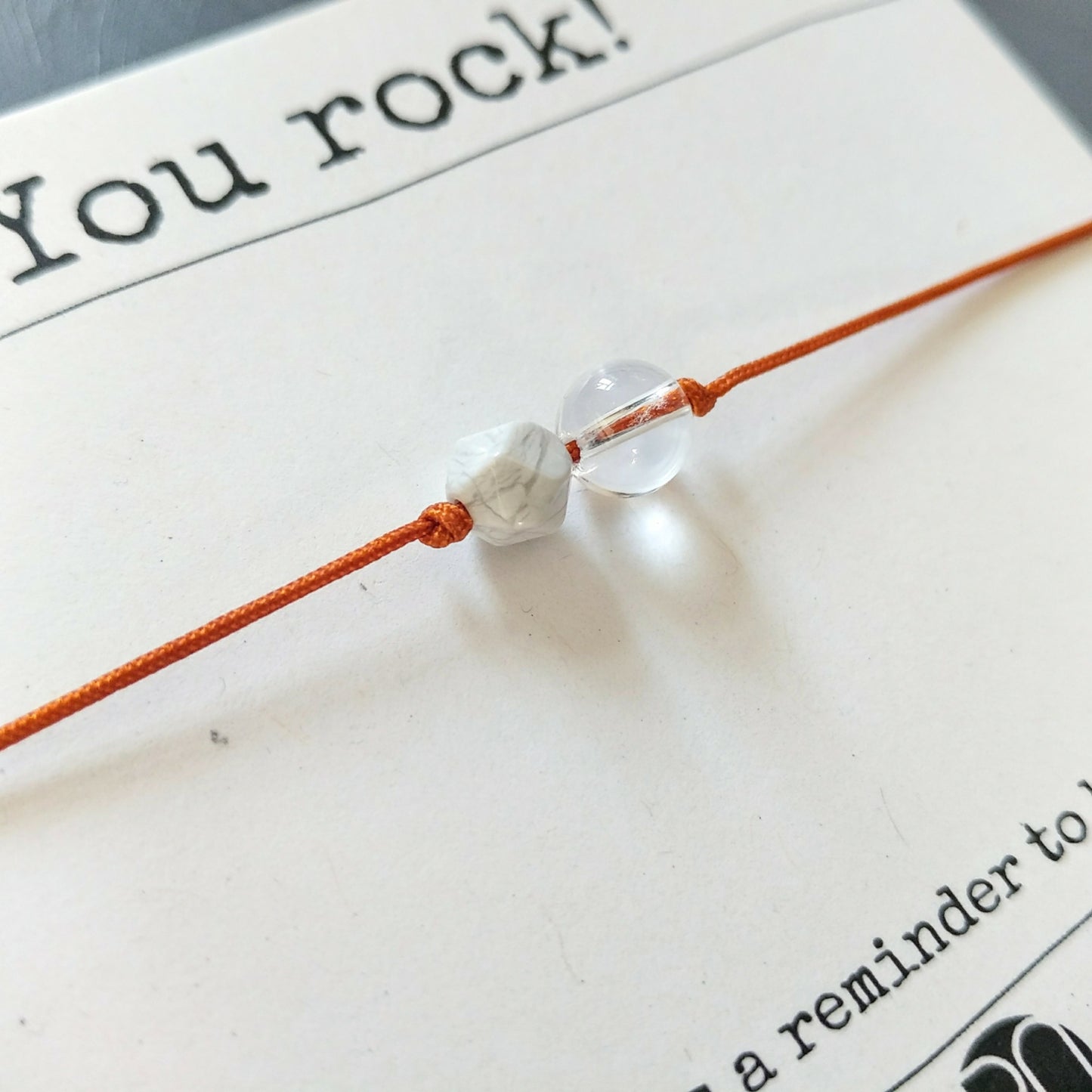 Delicate gemstone bracelet - white & cognac brown | pia norden