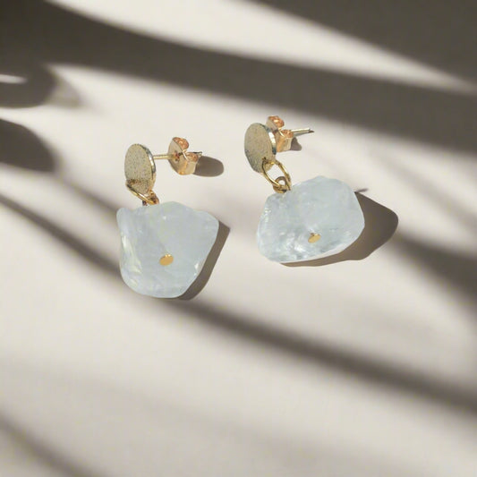 Natürlicher Bergkristall Ohrringe gold silber Ohrstecker