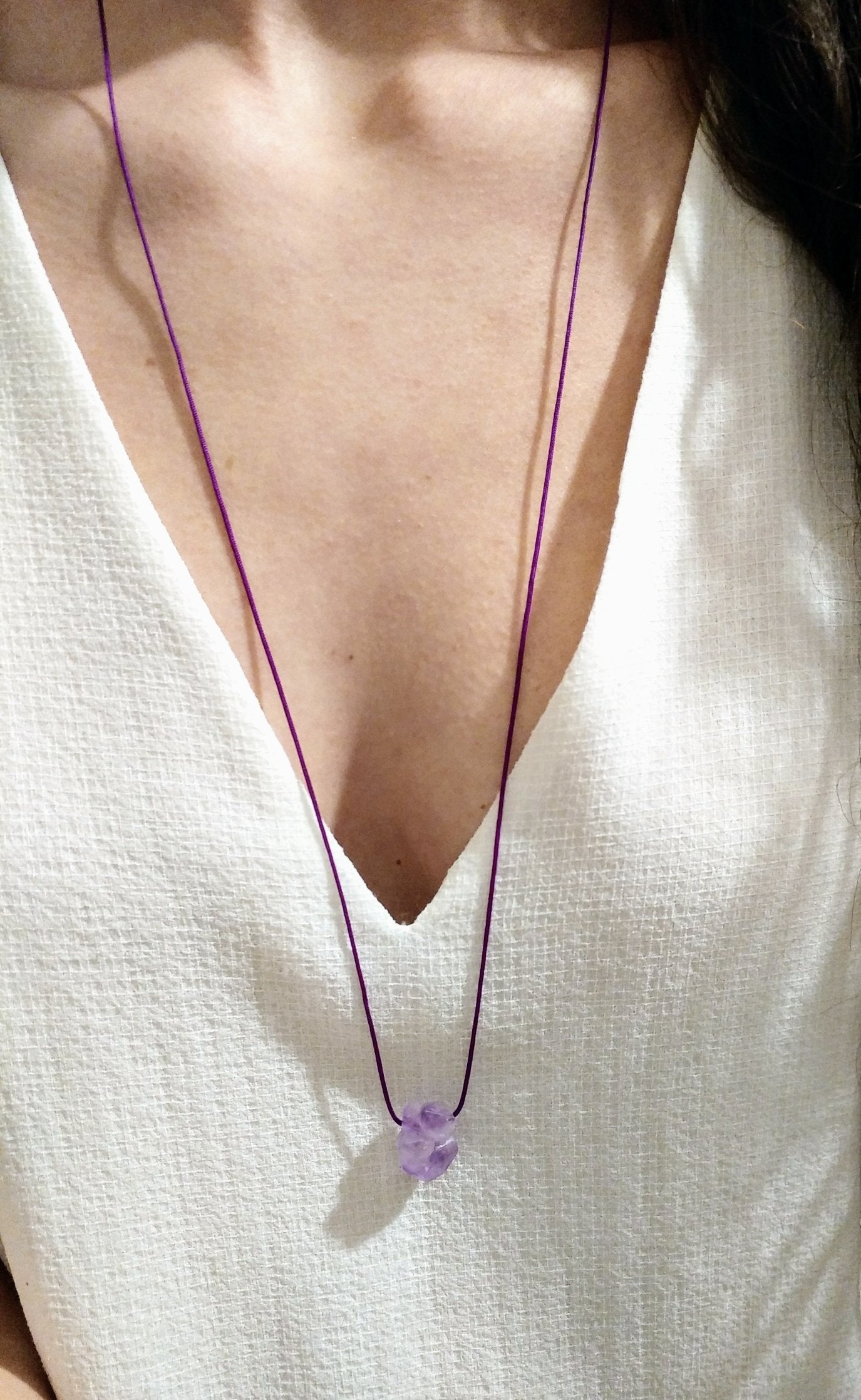Roher Amethyst Kristall | minimalistische Halskette