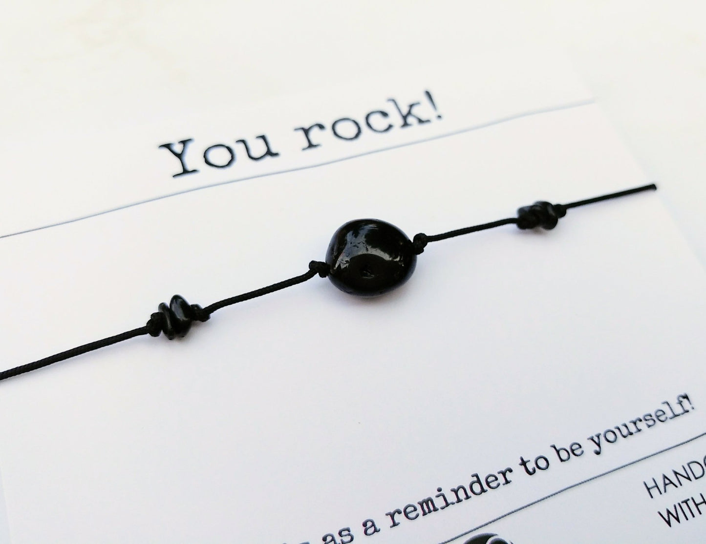 Schwarzer Turmalin Nugget Armband unisex, you rock Schmuck