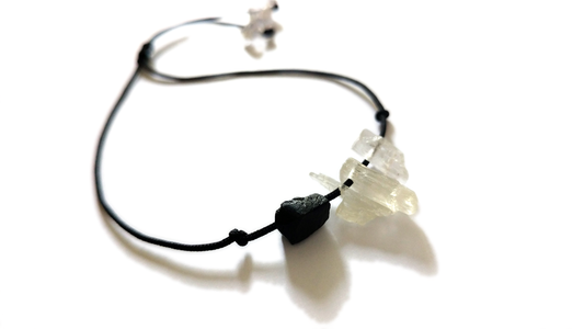 Schwarzer Turmalin & Hiddenit Armband