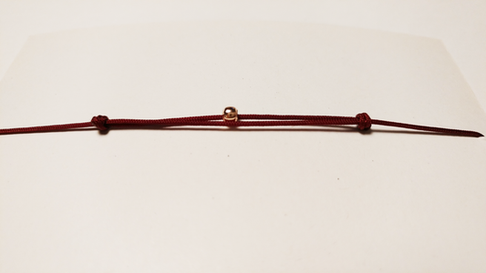 Einfaches Armband bordeauxrot | rosa Stein | pia norden