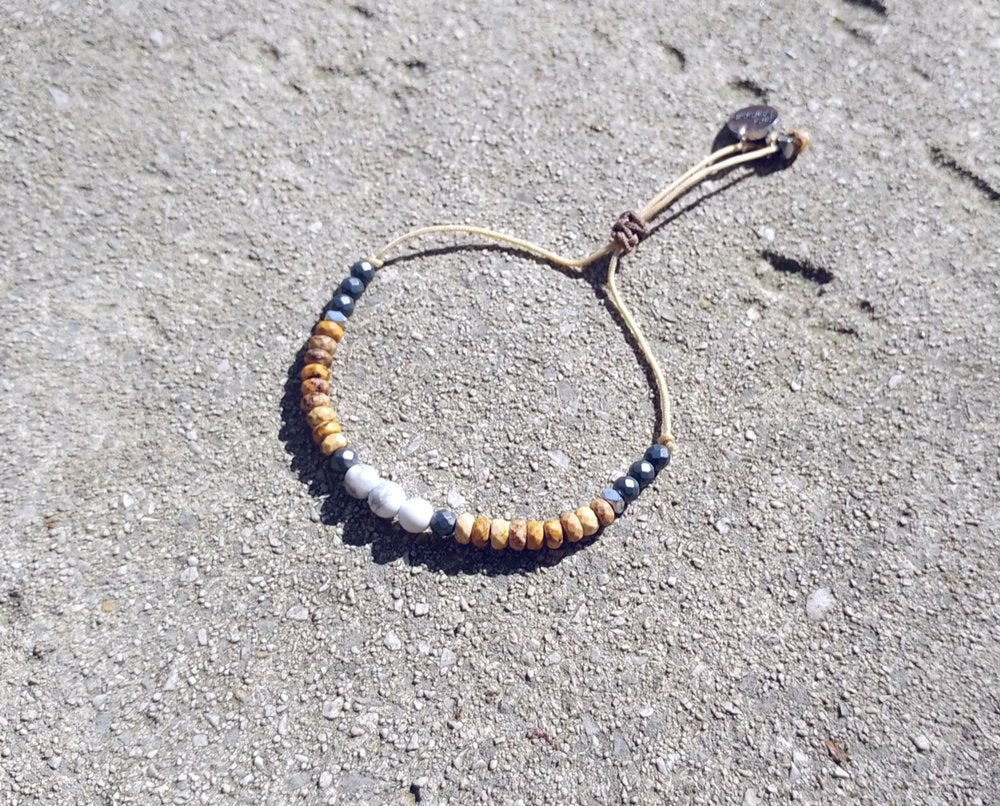 Edelsteinarmband Jaspis Achat Hämatit Howlith