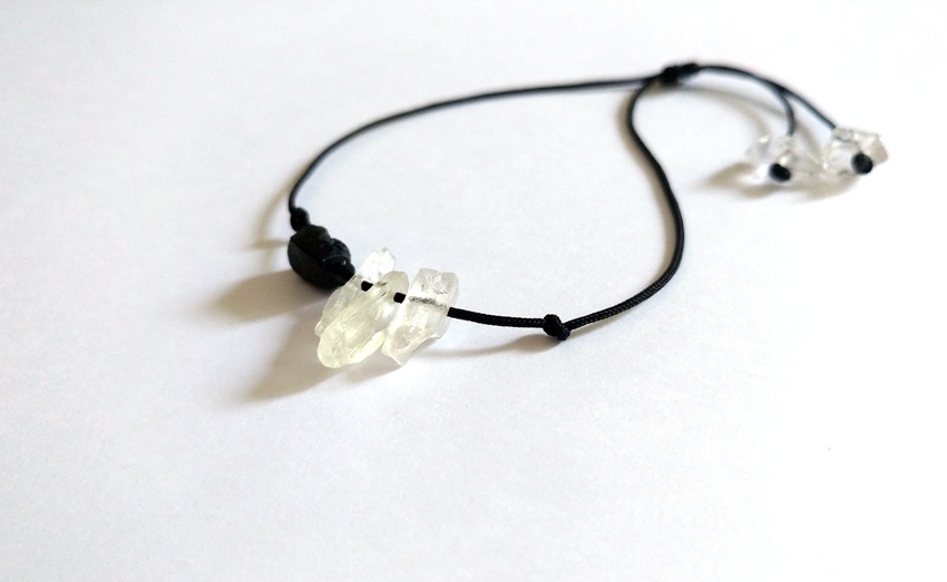 Schwarzer Turmalin & Hiddenit Armband