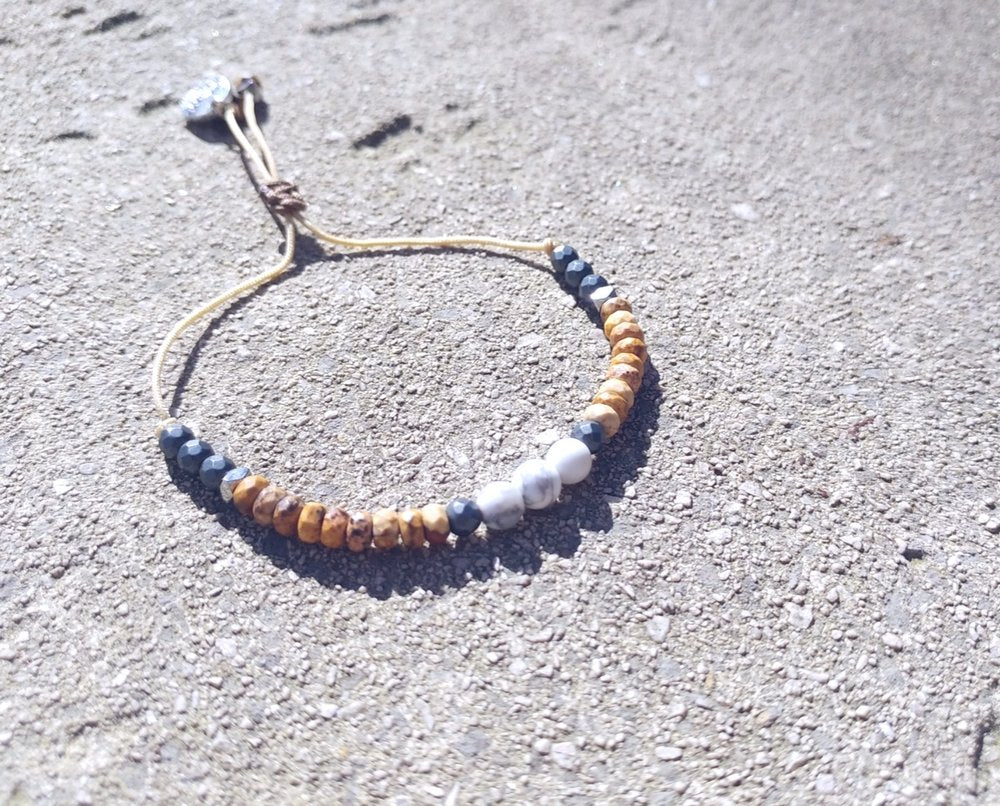 Edelsteinarmband Jaspis Achat Hämatit Howlith