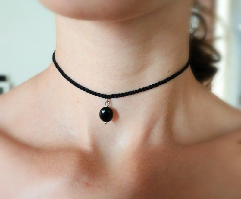 Schwarzer Turmalin Halsband
