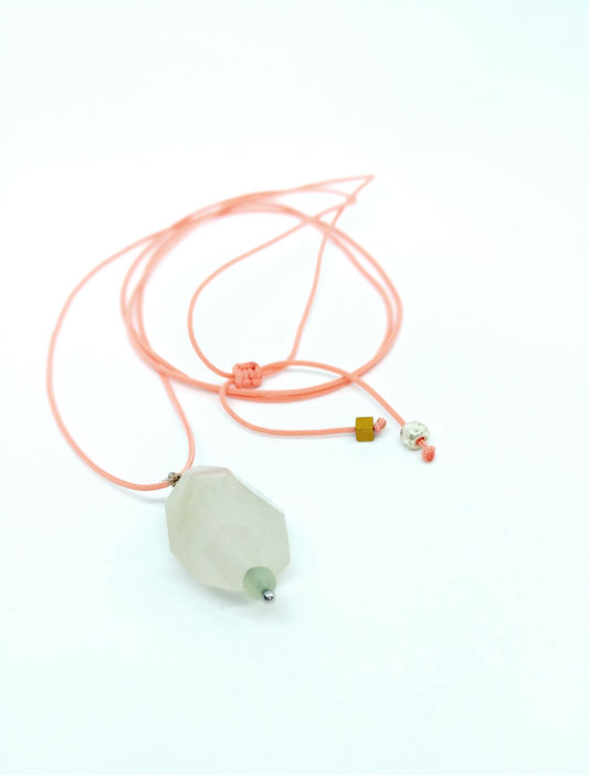 Lieblingsstück Halskette hellgrün, lachsfarben, Aventurin, Serpentin, Fluorit