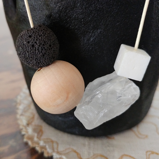 Kette Bergkristall | Holz | Lava