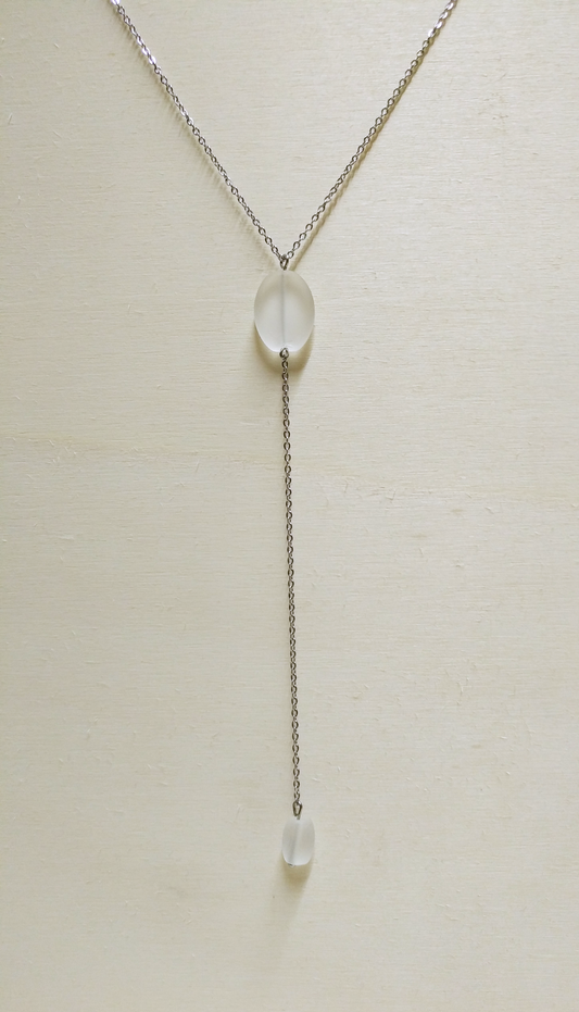 Y-Halskette | Bergkristall & Edelstahl