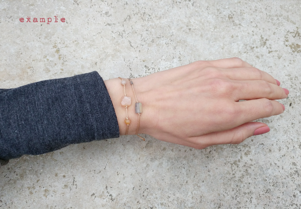 Zartes Labradorit Armband in grau und beige