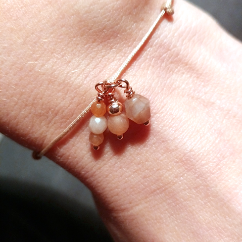 Sonnenstein & Roségold Armband beige