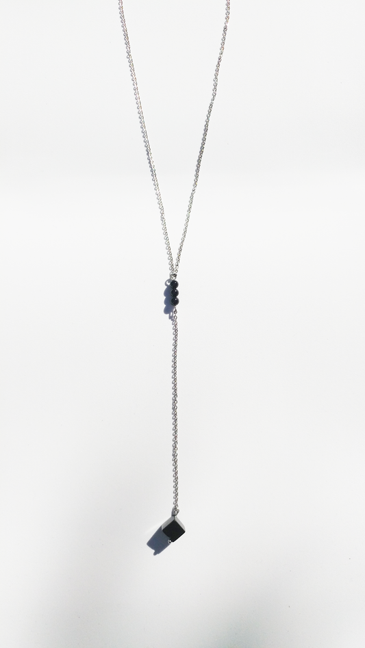 Y Halskette schwarz | Onyx Edelstahl