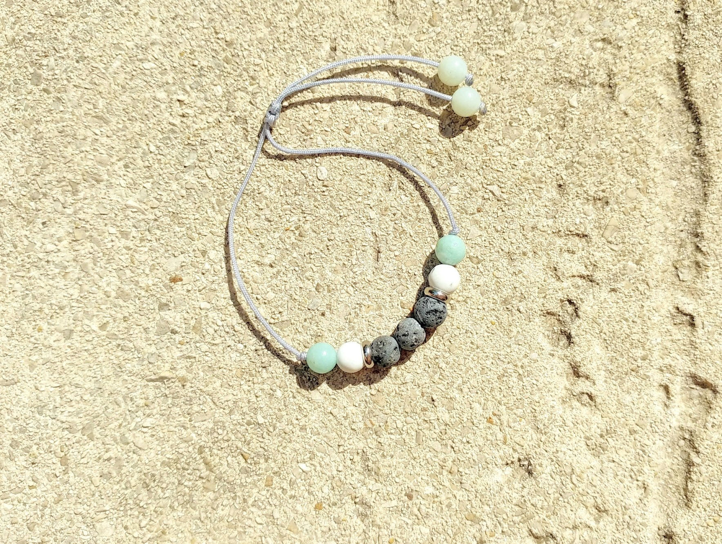 Lava & Amazonit Armband