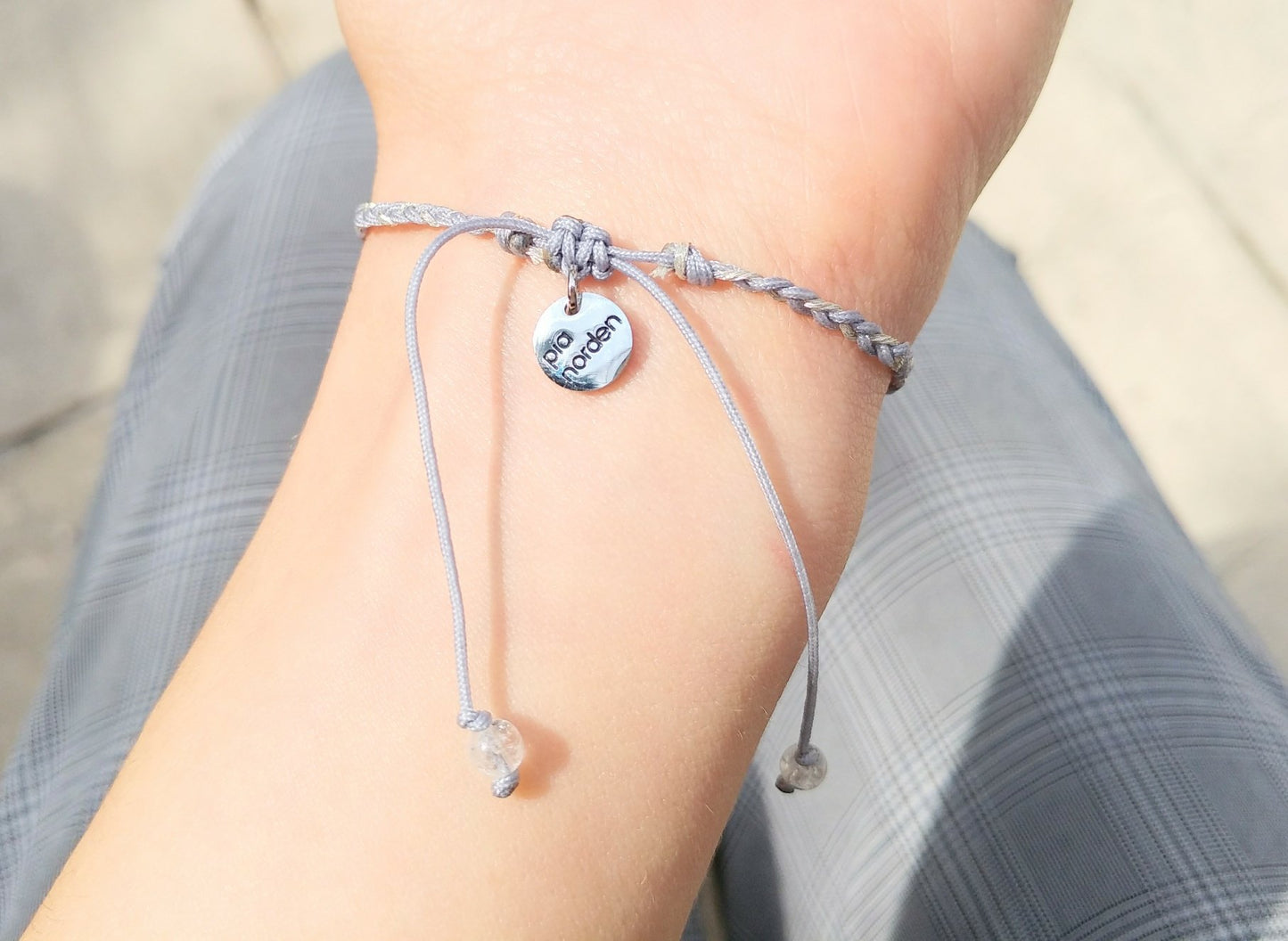 Geflochtenes Armband mit Labradorit & Bergkristall