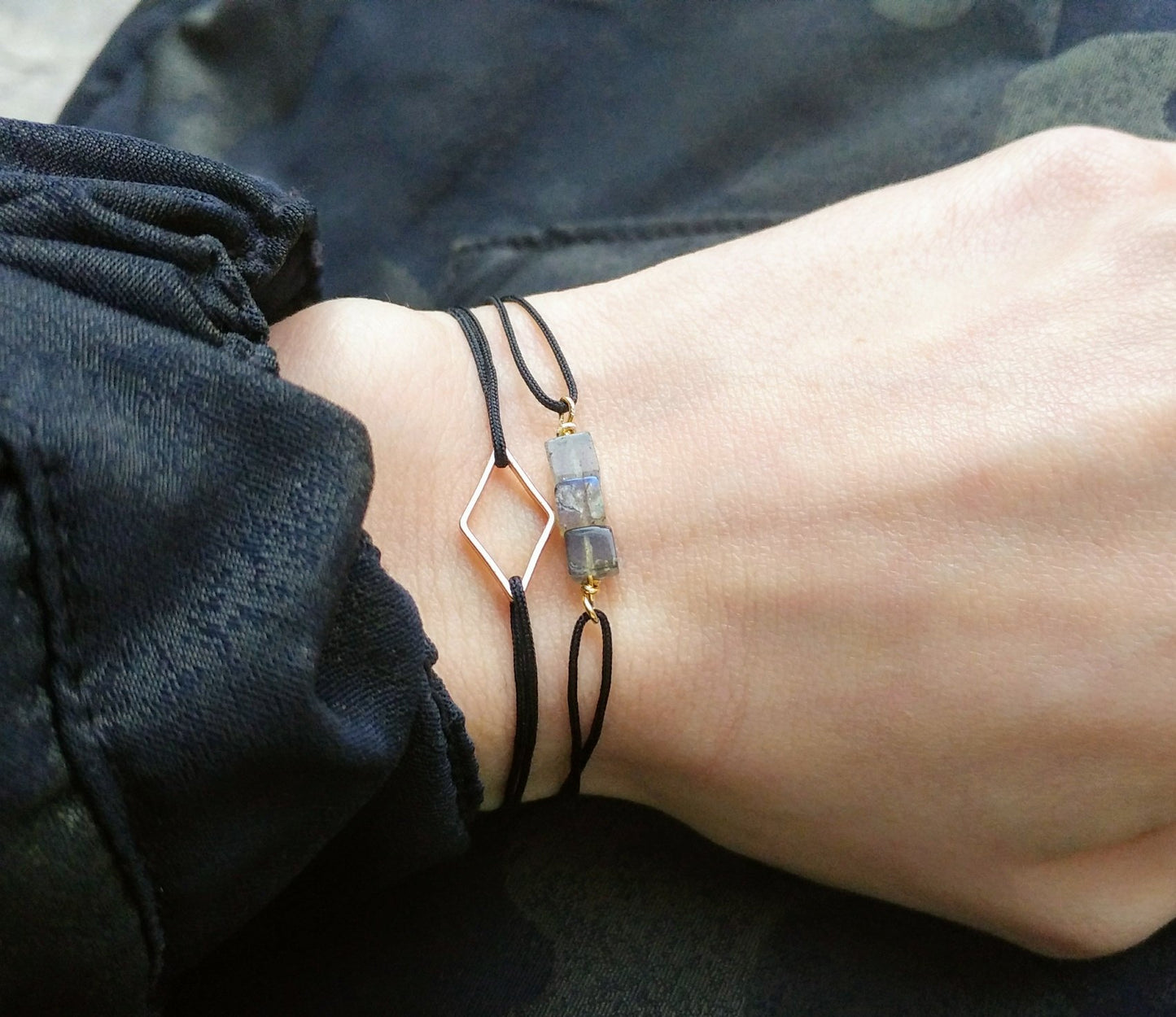 Minimalistisches Armband - Raute gold