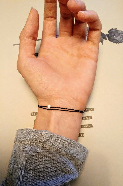 Turmalinquarz und Lava Aroma Armband schwarz weiß