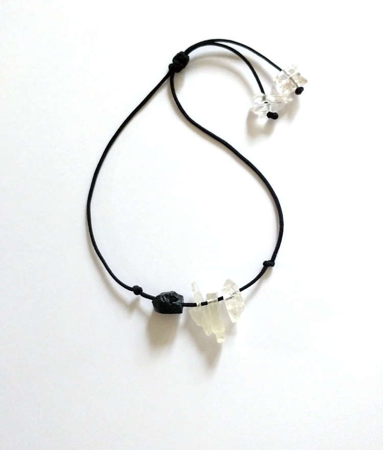 Schwarzer Turmalin & Kunzit Edelsteinarmband | pia norden