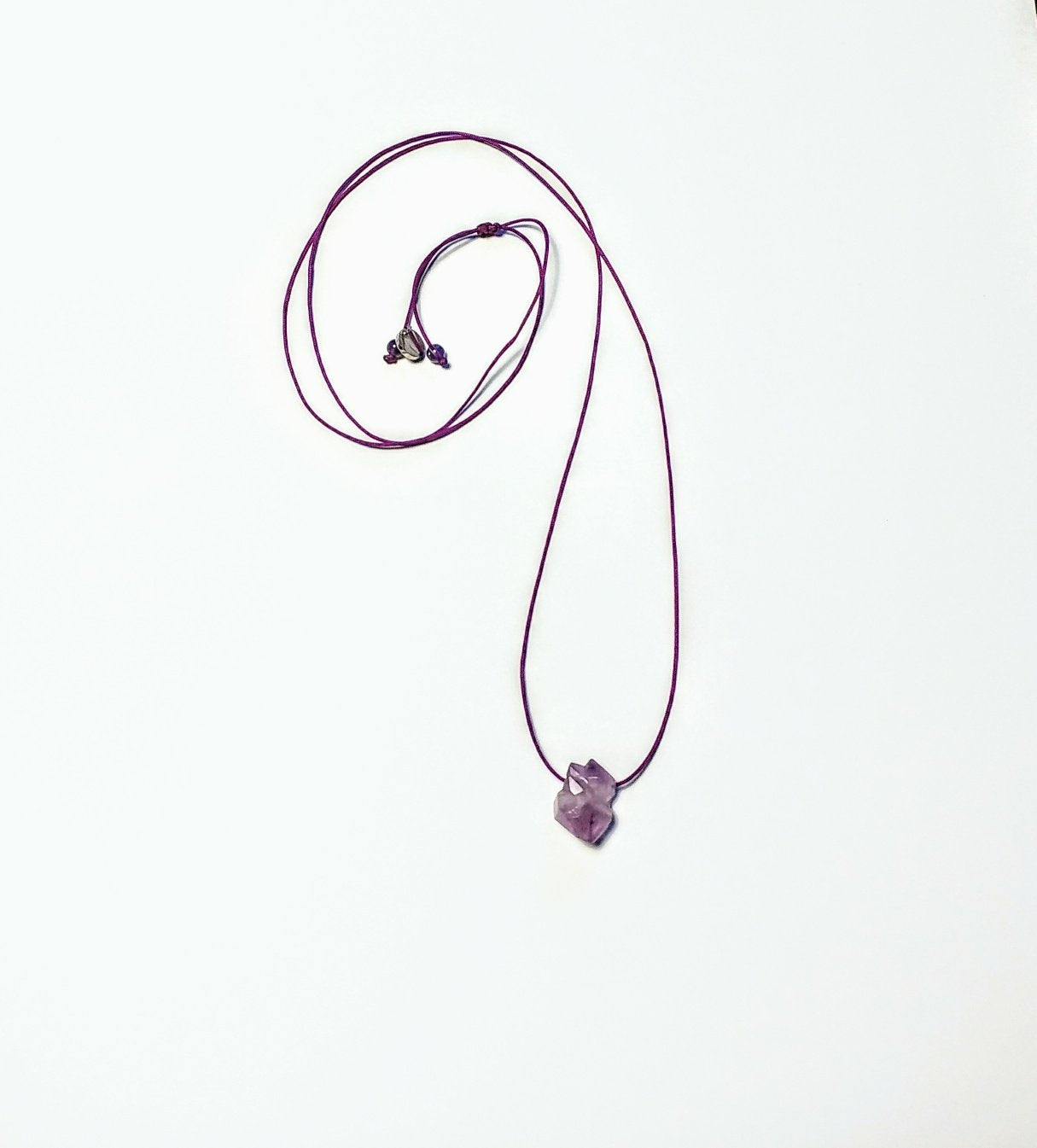 Roher Amethyst Kristall | minimalistische Halskette