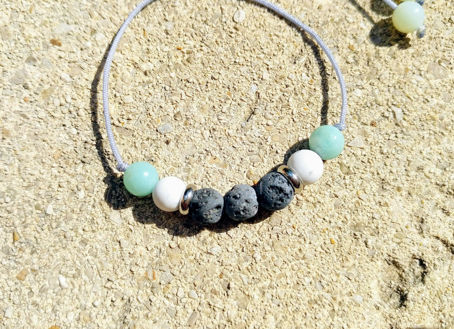 Lava & Amazonit Armband