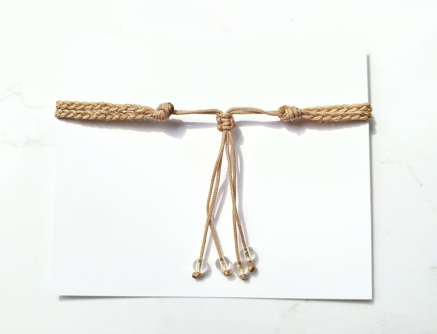 Geflochtenes Armband mit Bergkristall - doppelreihig