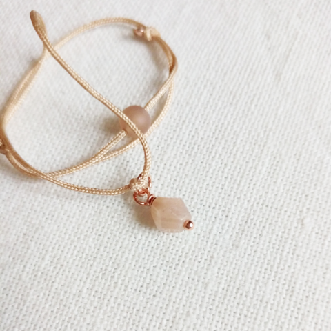 Sonnenstein Armband | nude, rosa, rosegold, beige