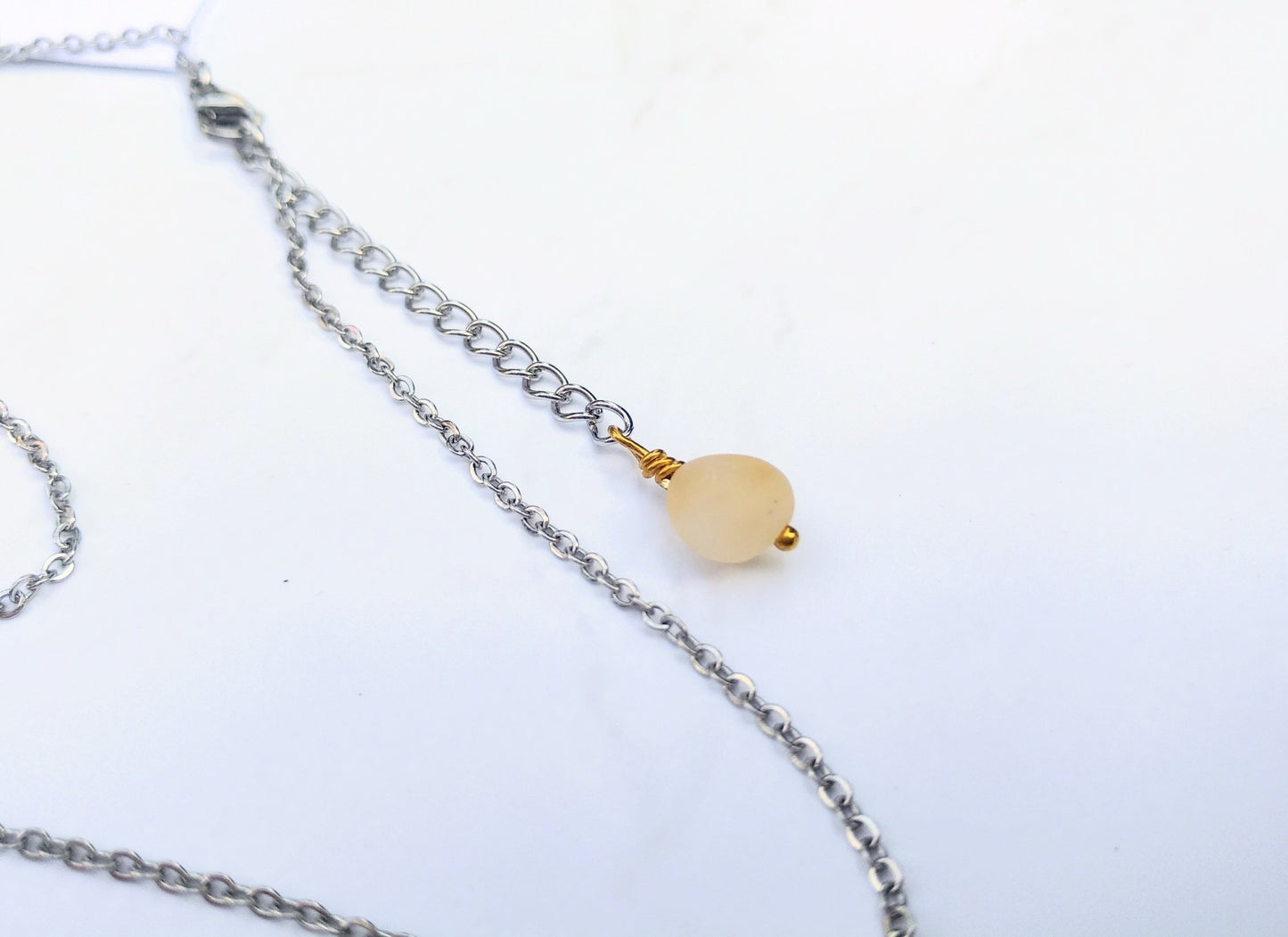 Rock crystal necklace | pink orange | silver gold | pia norden