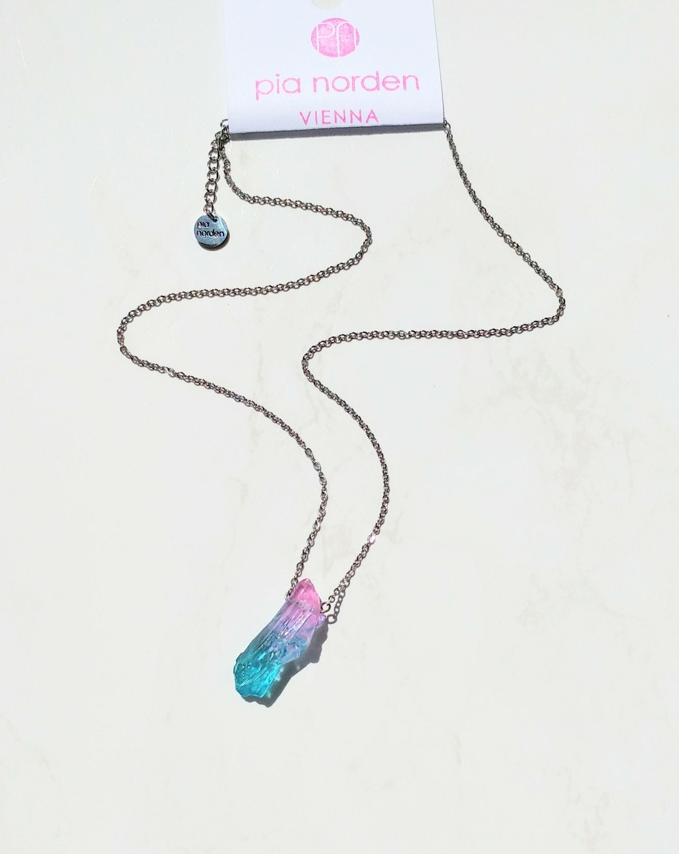 Meerjungfrauen Halskette | Bergkristall cyan & pink